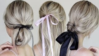 Simple amp Easy Hairstyles Incorporating Bows amp Ribbon [upl. by Maggio64]