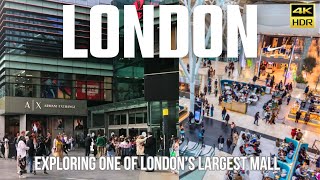 INSIDE THE LONDON WESTFIELD STRATFORD SHOPPING CENTER TOUR LONDON IN 4K HDR [upl. by Elyag]