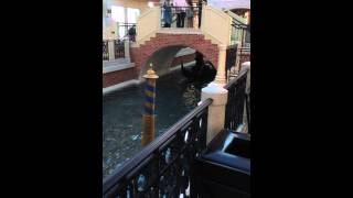 Gondola guy in Las Vegas mall hits his head on the bridge [upl. by Shea717]