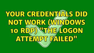 Windows 11 Remote Desktop Credentials Not Working [upl. by Stetson]