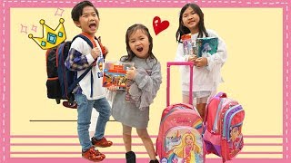 上學用品買東西挑戰！最低價格的勝利Back To School Challenge！ [upl. by Nivrek]