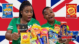 Americans Try British Snacks for the first time part 2 Joleisa viral fy tarene’stalenttime [upl. by Romanas]