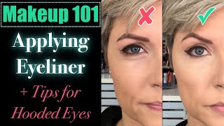 Makeup 101 How to Apply Eyeliner  Tips for Winged Liner with Hooded Eyes [upl. by Hannah]