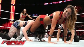 Paige vs The Bella Twins  2on1 Handicap Match Raw June 15 2015 [upl. by Claudia91]