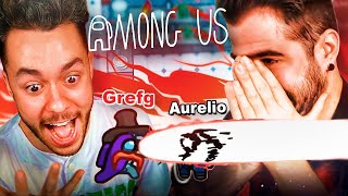 MI PRIMERA VEZ CON AURONPLAY Y REACCIONANDO AL NUEVO MAPA DE AMONG US  TheGrefg [upl. by Jacinta]