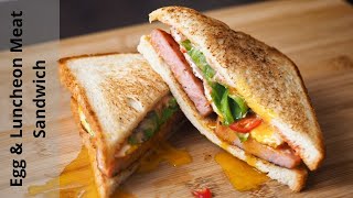 Egg And Luncheon Meat Sandwich Recipe  Easy SPAM Sandwich [upl. by Melly]