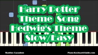 Harry Potter Theme Song Slow Easy Piano Tutorial  Hedwigs Theme [upl. by Wain]