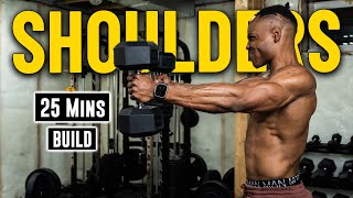 25 Minutes Dumbbell 3D DeltsShoulders Workout  Build Muscle 9 [upl. by Mallis]