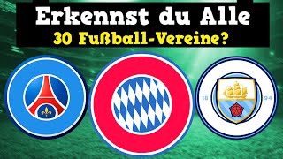 Schaffst du es alle 30 FussballVereine zu erraten  Fußball Quiz 2022 [upl. by Patt]