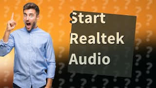 How to start Realtek audio service [upl. by Onateag]