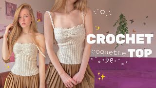 CROCHET coquette TOP ✨  super easy [upl. by Sherer]