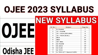 OJEE 2023 DETAILS SYLLABUS  OJEE [upl. by Flan]