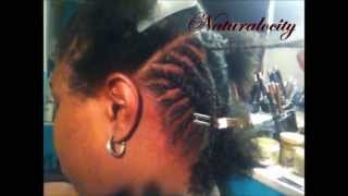 Diagonal Cornrow Braided Two Strand Twist Natural Protective Hairstyle  Naturalocity [upl. by Soilissav]