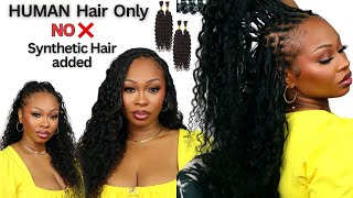 I’M SHOOK 😲 Knotless Boho Braids with Only Human Hair  NO Synthetic Braiding Hair Added FT YWIGS [upl. by Oicaroh]