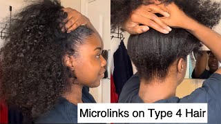 Best Microlink Weft Extensions on Type 4 Hair  CURLSQUEEN [upl. by Giess188]