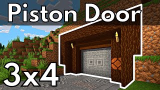 Minecraft Tutorial  3x4 piston door  EASY Java [upl. by Tolecnal]