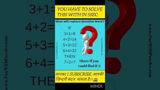 Math puzzles 😇 song shorts shortvideo ytshorts [upl. by Lizette]