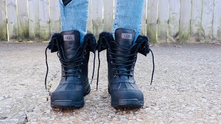 UGG BUTTE BOOTS quotBLACKquot ON FEET  REVIEW  2FLYB [upl. by Kcirttap]