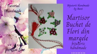 Flori in buchet martisor handemade din margele [upl. by Luhey]