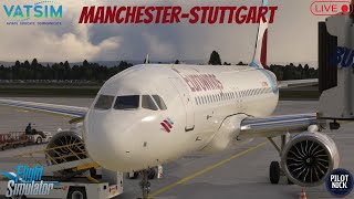 ✈️ LIVE VATSIM Flight  Eurowings A320  Manchester to Stuttgart  Callsign EWG74F [upl. by Annai]