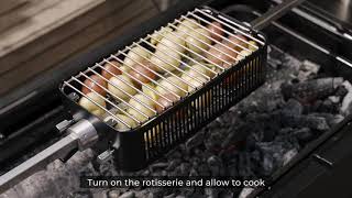 Everdure FUSION™ HUB™ amp HUB II  How to Using the Rotisserie Cage [upl. by Melas]