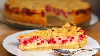 Johannisbeerkuchen mit Streuseln mit Quark I Super leckerer Kuchen mit Mürbeteig und Johannisbeeren [upl. by Amitaf]