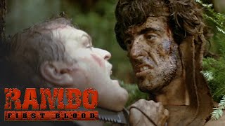 RAMBO FIRST BLOOD Clip  quotThe Cliff Jumpquot 1982 [upl. by Ahsinej120]