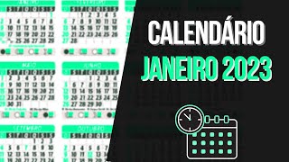 ➥ CALENDÁRIO JANEIRO 2023  DATAS MÊS DE JANEIRO 2023 [upl. by Ayouqes]