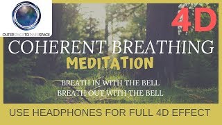 Coherent Breathing meditation 10 second cycle with bells  forest sounds relaxing peaceful zen [upl. by Aerdnua]