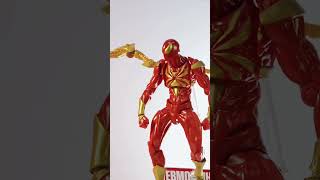 Review Mô Hình Người Nhện Iron Spider Man Revoltech 023 Bootleg Nhện Sắt Đỏ Đen [upl. by Einahpet]