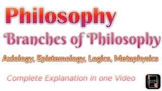 Philosophy Branches of Philosophy Axiology Epistemology  Logics  Metaphysics [upl. by Attennyl]