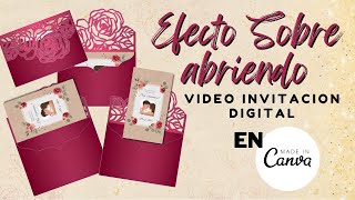 Como hacer paso a paso Efecto sobre abriendo en video invitación de boda digital en Canva gratis [upl. by Nenad]