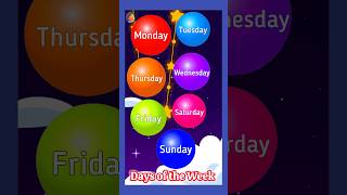 Learn the names of the days of the week  Sunday Monday Tuesday week song preschool [upl. by Goldenberg]