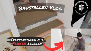 TREPPENSTUFEN mit FLIESEN belegen [upl. by Atteiluj]