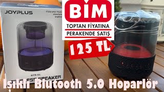 Bim Aktüel  Işıklı Bluetooth Hoparlör  Joyplus bts01  Fiyat  125TL [upl. by Atirrehs]