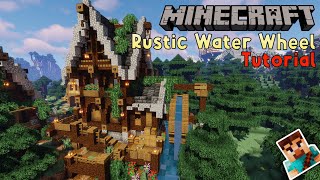 Minecraft Tutorial  Rustic Water Wheel [upl. by Ettereve485]