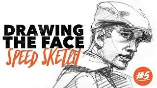 Drawing a face with pencil  QUICK SKETCH TECHNIQUE 5 [upl. by Grizelda]