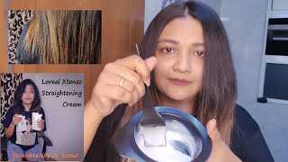 Loreal Xtenso StraighteningSmoothening cream tutorial  Product Review  Straightening at Home [upl. by Toinette]