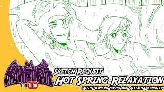 Sketch Request  Domon Kasshu and Allenby Beardsley at hot spring [upl. by Saisoj]