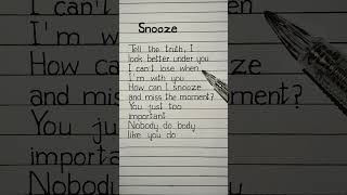 sza snooze lyrics snooze sza lyrics [upl. by Ehr]