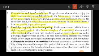 NCERT  types of preference shares  class 11 business studies [upl. by Cleo999]