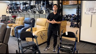 Triumph Prestige Rollator Transport Chair  In Depth Demonstration [upl. by Eulalia490]