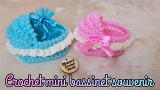 Crochet mini bassinet souvenir [upl. by Atsylak]