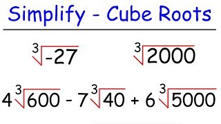 How To Simplify Cube Roots [upl. by Anirbus304]