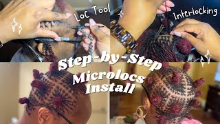 Sisterlocs DIY Interlock Microlocs Install  POV  Step by Step  Grid Pattern Clean Parts  Pt 1 [upl. by Ahsac991]