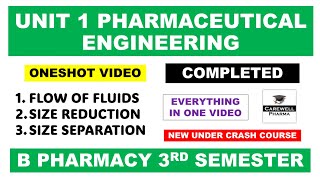 Unit 1 Pharmaceutical Engineering  Complete  Pharmaceutical Engineering 3rd semester  Carewell [upl. by Der]