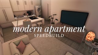 Modern Apartment Speedbuild 🤍  Roblox Bloxburg [upl. by Greeley]