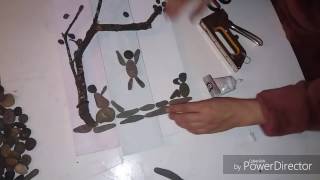 creation tableau avec des galetsrock art DIY لوحة فني بالخشب واحجار من الشاطئ [upl. by Hullda]