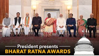 President Droupadi Murmu presents Bharat Ratna Awards at Rashtrapati Bhavan [upl. by Novled47]