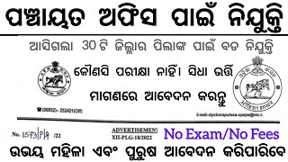 Odisha Panchayat Office Recruitment 2024  10th12th Pass Apply Now  Panchayat Level Govt Jobs [upl. by Sigfrid]